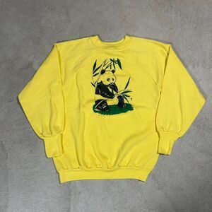 Vintage 80s Nature Panda Bear Sweatshirt Crewneck Fits Small